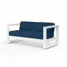 Newport Loveseat in Spectrum Indigo, No Welt - Front Side Angle - Newport Loveseat in Spectrum Indigo, No Welt - Front Side Angle