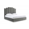 Whiteline Modern Living Jordan King Bed With Fully Upholstered Grey - Angled