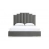 Whiteline Modern Living Jordan King Bed With Fully Upholstered Grey - Front