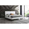 Whiteline Modern Living Hollywood King Bed In Fully Upholstered White faux Leather - Lifestyle
