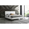 Whiteline Modern Living Hollywood King Bed In Fully Upholstered White faux Leather - Lifestyle - Whiteline Modern Living Hollywood King Bed In Fully Upholstered White faux Leather - Lifestyle