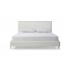 Whiteline Modern Living Hollywood King Bed In Fully Upholstered White faux Leather - Front