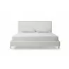 Whiteline Modern Living Hollywood King Bed In Fully Upholstered White faux Leather - Front - Whiteline Modern Living Hollywood King Bed In Fully Upholstered White faux Leather - Front