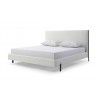 Whiteline Modern Living Hollywood King Bed In Fully Upholstered White faux Leather - Angled