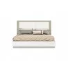 Whiteline Modern Living Daisy Bed King In High Gloss White Frame and Matte Taupe Lacquer Headboard - Front - Whiteline Modern Living Daisy Bed King In High Gloss White Frame and Matte Taupe Lacquer Headboard - Front