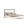 Whiteline Modern Living Daisy Bed King In High Gloss White Frame and Matte Taupe Lacquer Headboard - Angled