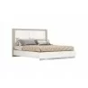 Whiteline Modern Living Daisy Bed King In High Gloss White Frame and Matte Taupe Lacquer Headboard - Angled - Whiteline Modern Living Daisy Bed King In High Gloss White Frame and Matte Taupe Lacquer Headboard - Angled