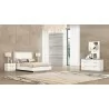 Whiteline Modern Living Daisy Bed King In High Gloss White Frame and Matte Taupe Lacquer Headboard - Lifestyle - Whiteline Modern Living Daisy Bed King In High Gloss White Frame and Matte Taupe Lacquer Headboard - Lifestyle