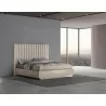 Whiteline Modern Living Waves Bed King In High Gloss Beige Angley Frame And Stainless Steel Legs - Lifestyle - Whiteline Modern Living Waves Bed King In High Gloss Beige Angley Frame And Stainless Steel Legs - Lifestyle