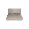 Whiteline Modern Living Waves Bed King In High Gloss Beige Angley Frame And Stainless Steel Legs - Front