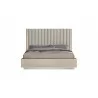 Whiteline Modern Living Waves Bed King In High Gloss Beige Angley Frame And Stainless Steel Legs - Front - Whiteline Modern Living Waves Bed King In High Gloss Beige Angley Frame And Stainless Steel Legs - Front