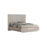 Whiteline Modern Living Waves Bed King In High Gloss Beige Angley Frame And Stainless Steel Legs - Angled