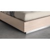 Whiteline Modern Living Waves Bed King In High Gloss Beige Angley Frame And Stainless Steel Legs - Edge Close-up