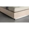 Whiteline Modern Living Waves Bed King In High Gloss Beige Angley Frame And Stainless Steel Legs - Edge Close-up - Whiteline Modern Living Waves Bed King In High Gloss Beige Angley Frame And Stainless Steel Legs - Edge Close-up