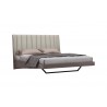 Whiteline Modern Living Berlin Bed King In High Gloss Chestnut Grey - Angled