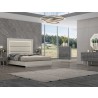 Whiteline Modern Living Chloe Bed King In High Gloss Grey Frame And Polished Stainless Steel Base - Lifestyle