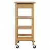 Oceanstar Bamboo Kitchen Trolley - Side - Oceanstar Bamboo Kitchen Trolley - Side