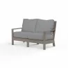 Laguna Loveseat in Canvas Granite, No Welt - Front Side Angle - Laguna Loveseat in Canvas Granite, No Welt - Front Side Angle