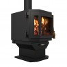 Catalyst Wood Stove With Black Door - Angled Right