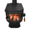 Catalyst Wood Stove With Black Door - Lower angle