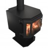Catalyst Wood Stove With Black Door - Top Angle Right