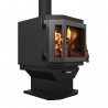 Catalyst Wood Stove With Charcoal Door - Left Angled