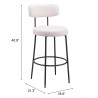 Blanca Barstool Ivory - Seat Dimensions