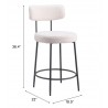 Blanca Counter Stool Ivory - Seat Dimensions