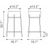 Blanche Barstool in Ivory - Dimensions - Blanche Barstool in Ivory - Dimensions