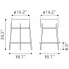 Blanche Counter Stool in Ivory - Dimensions