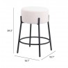 Blanche Counter Stool in Ivory - Seat Dimensions