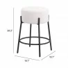 Blanche Counter Stool in Ivory - Seat Dimensions - Blanche Counter Stool in Ivory - Seat Dimensions