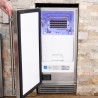 Blaze Grills 50 Lb. 15-Inch Outdoor Ice Maker with Gravity Drain - Door Open