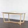 Sunpan Kali Dining Table 70.5" in Pale Honey - White Marble - Lifestyle