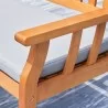 Vifah Kapalua Honey Nautical 3-Piece Wooden Outdoor Dining Set with 2 Benches, Seat Closeup View - Vifah Kapalua Honey Nautical 3-Piece Wooden Outdoor Dining Set with 2 Benches, Seat Closeup View