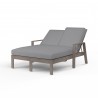 Laguna Double Chaise Lounge in Canvas Granite, No Welt - Front Side Angle