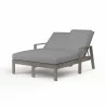 Laguna Double Chaise Lounge in Canvas Granite, No Welt - Front Side Angle - Laguna Double Chaise Lounge in Canvas Granite, No Welt - Front Side Angle