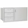Blaze Grills 39-Inch Access Door and Triple Drawer Combo - Angled - Blaze Grills 39-Inch Access Door and Triple Drawer Combo - Angled