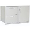 Blaze Grills 32 Inch Access Door & Double Drawer Combo - Angled