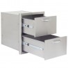 Blaze Grills 16-Inch Double Access Drawer - Drawers Opened