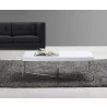 White Mixer Coffee Table - Stainless Steel Legs - Closeup - White Mixer Coffee Table - Stainless Steel Legs - Closeup