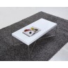 White Mixer Coffee Table - top Angle - Stainless Steel Legs