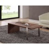 Coffee Table - Light Walnut with Brushed Stainless Steel