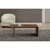 Coffee Table - Light Walnut with Brushed Stainless Steel - Coffee Table - Light Walnut with Brushed Stainless Steel