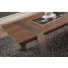 Coffee Table - Light Walnut with Brushed Stainless Steel - edge - Coffee Table - Light Walnut with Brushed Stainless Steel - edge