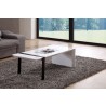 Coffee Table - White with Black Steel - angled