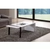 Coffee Table - White with Black Steel - angled - Coffee Table - White with Black Steel - angled