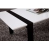 Coffee Table - White with Black Steel - edge 