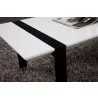 Coffee Table - White with Black Steel - edge  - Coffee Table - White with Black Steel - edge 