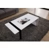 Coffee Table - White with Black Steel - Coffee Table - White with Black Steel